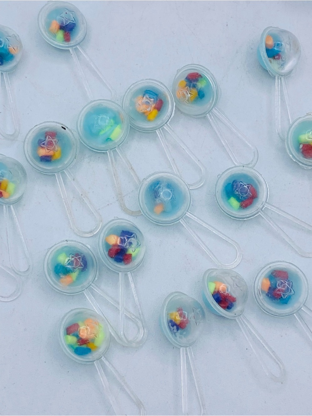 Miniature Baby Rattlers, Baby Bottles, Baby Boy And Girl Baby Shower Decorations - Picture 7 of 8